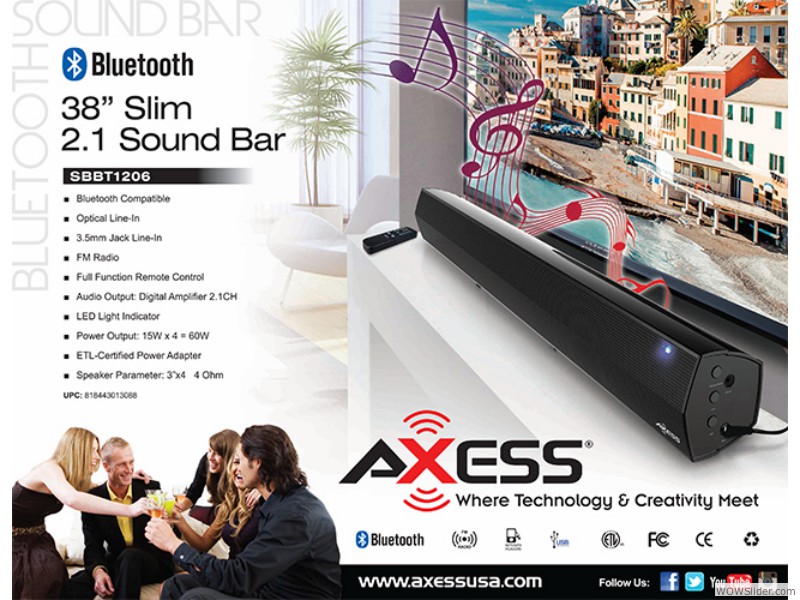 Axess SBBT1206 38-Inch Slim BT