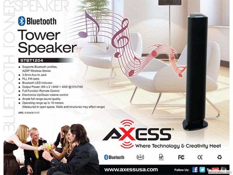 Axess STBT1204 Tower Speaker